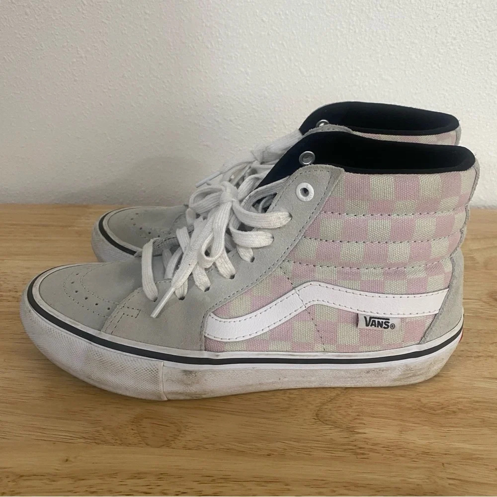 Vans SK8 Hi Pro Checkerboard Smoke/Violet Ice Men's‎ Skate Shoes Size 7